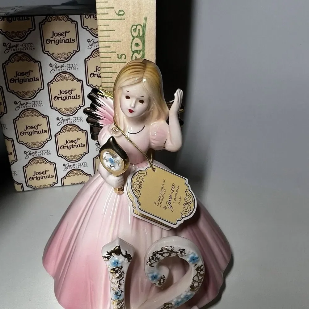 Vintage Josef Originals 12th Birthday Girl Angel Figurine with Box & Tag Vtg